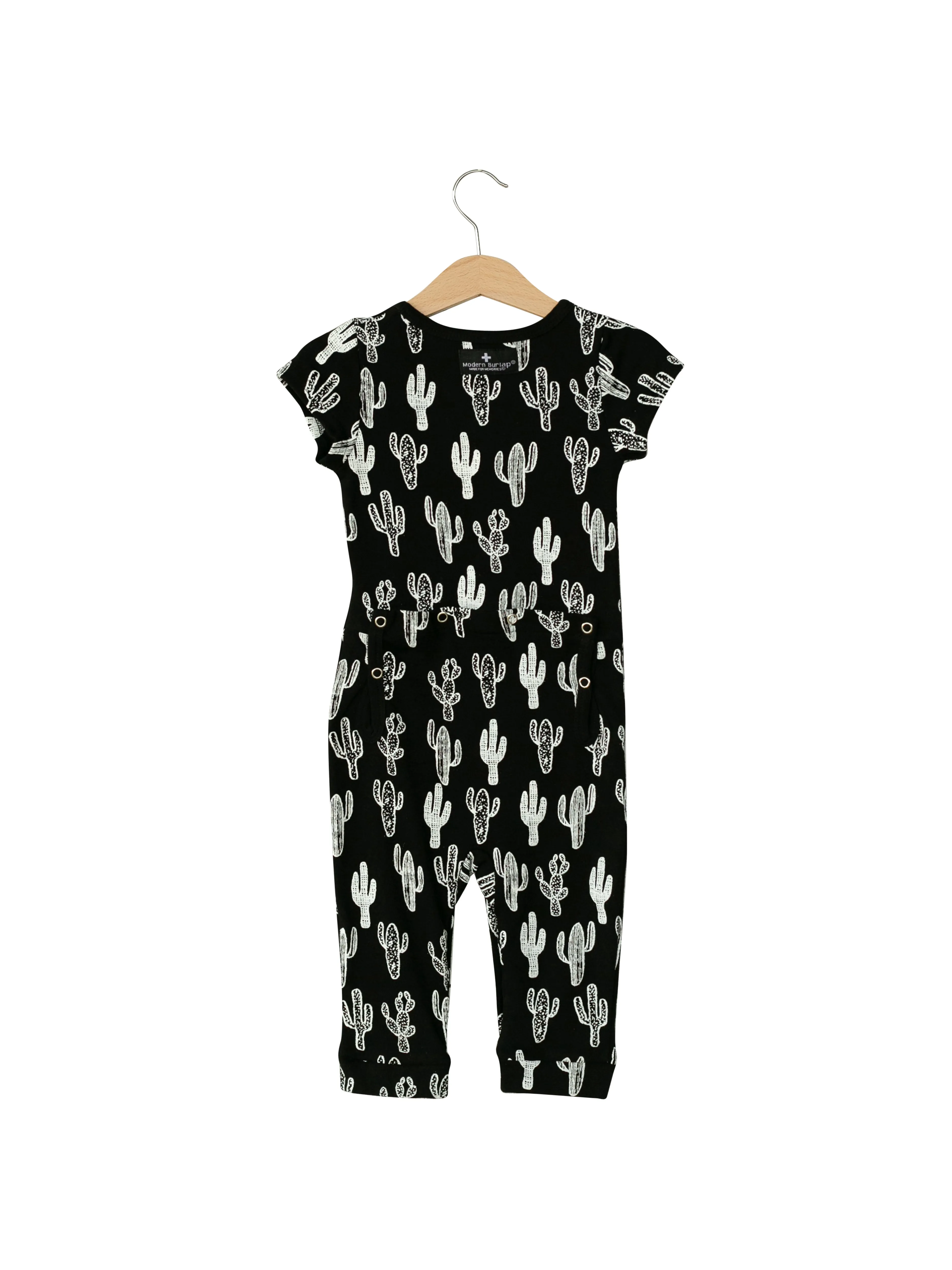 Organic Short Sleeve Jumpsuit with Explorer Back -  Prints