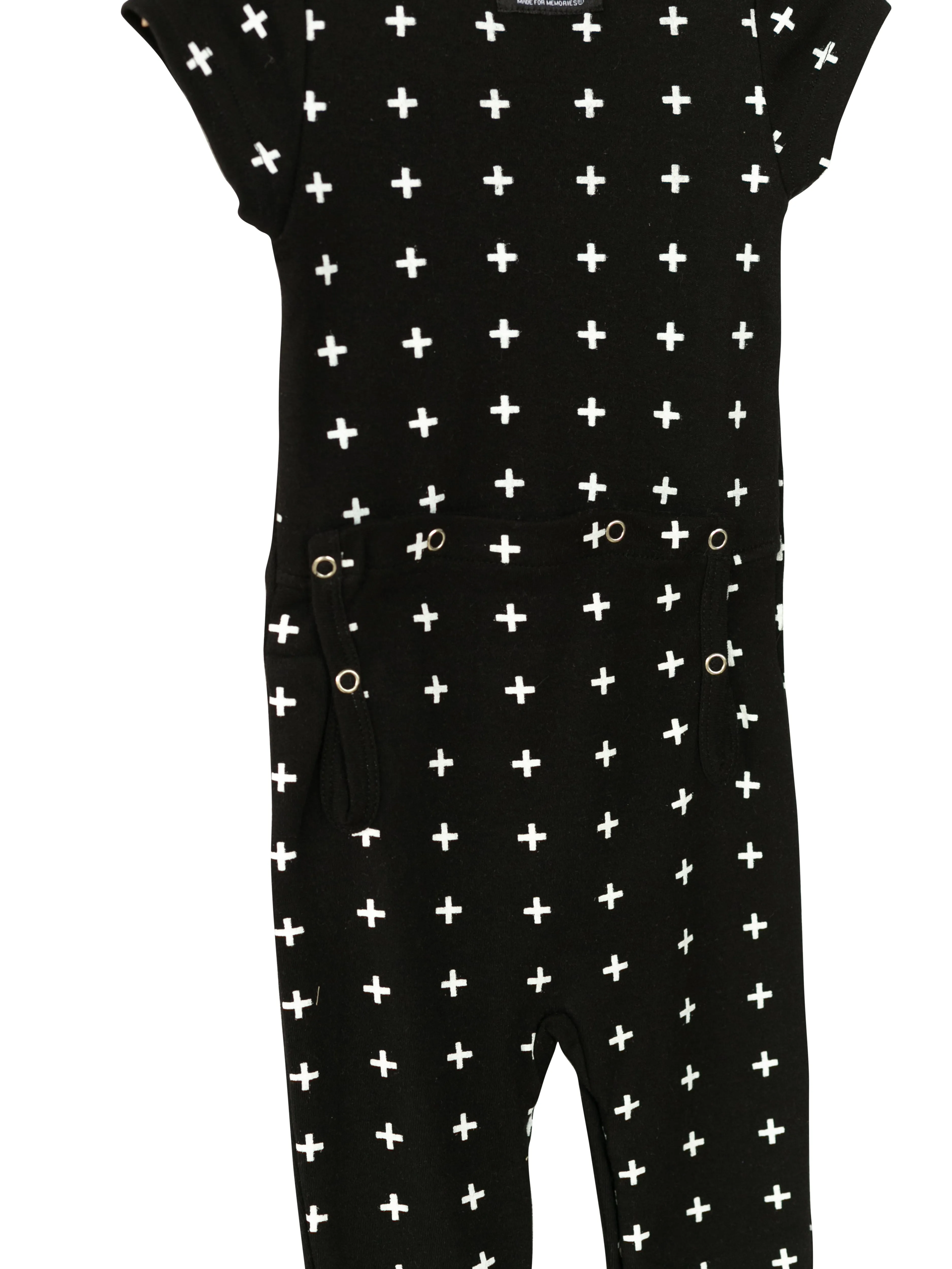 Organic Short Sleeve Jumpsuit with Explorer Back -  Prints