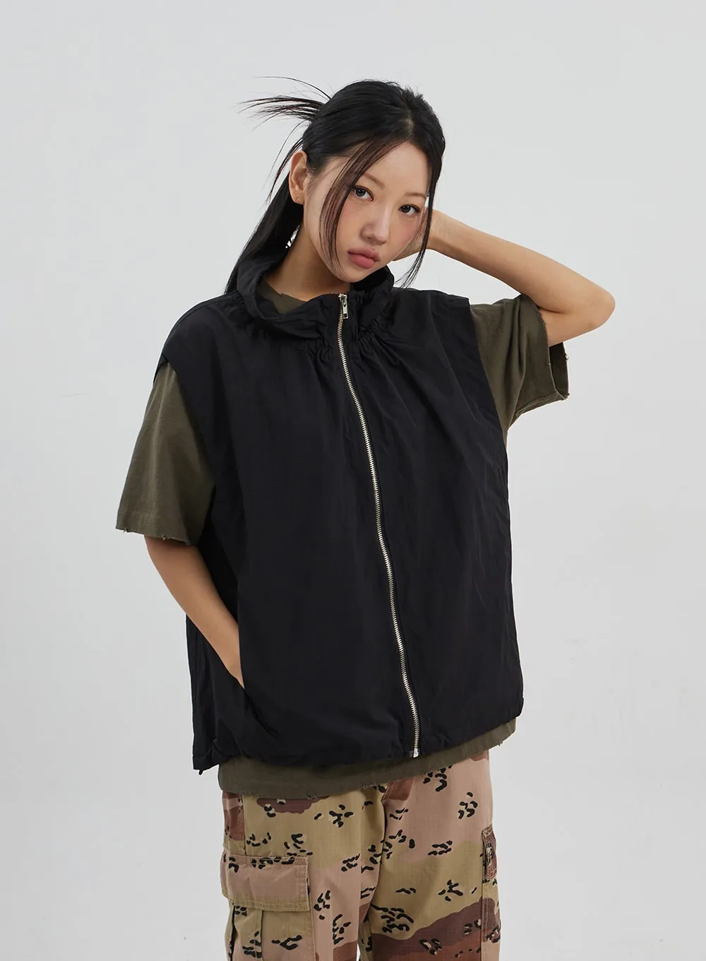 Oversized Zip-Up Vest Unisex CJ330