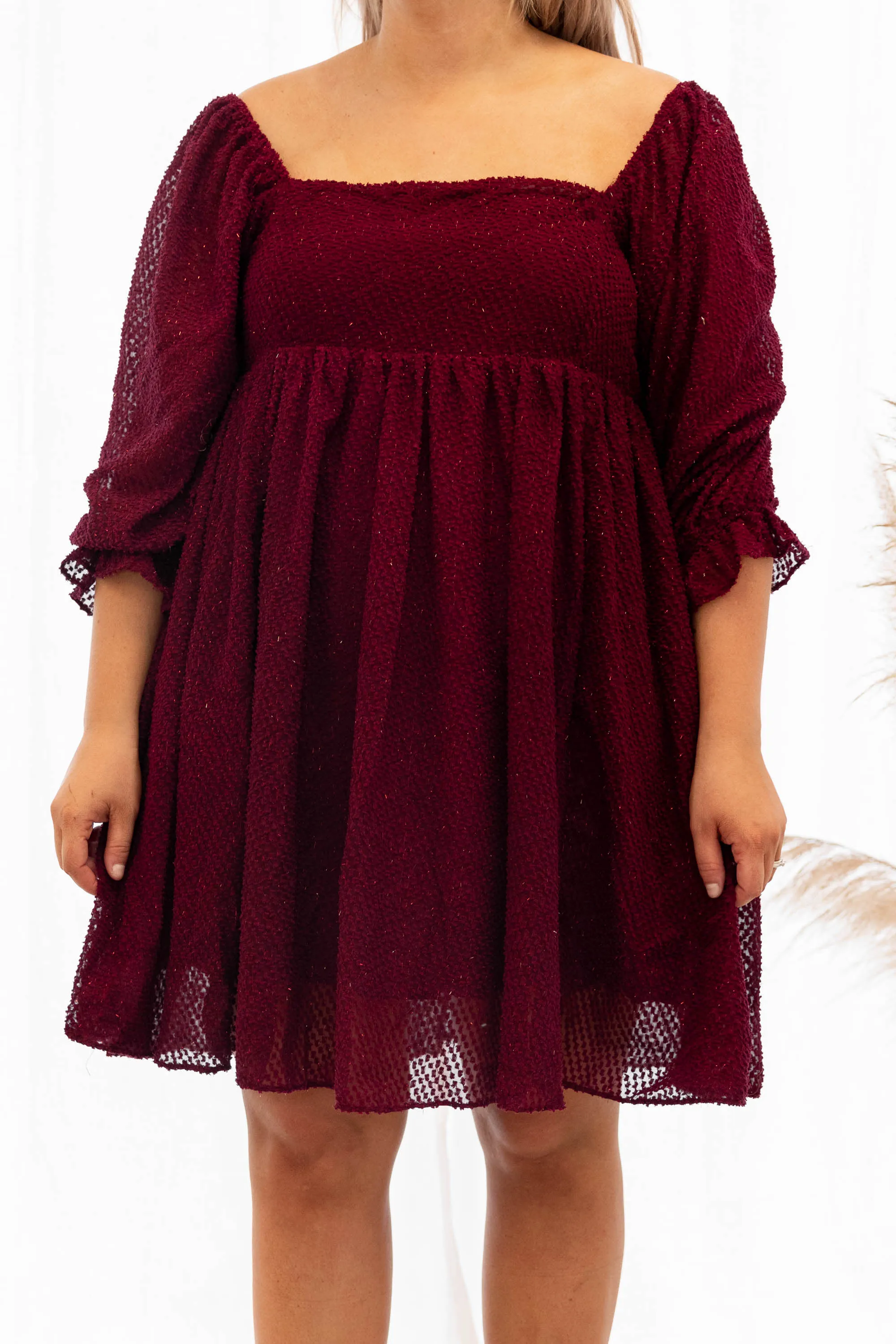 Party And Play Dress, Burgundy