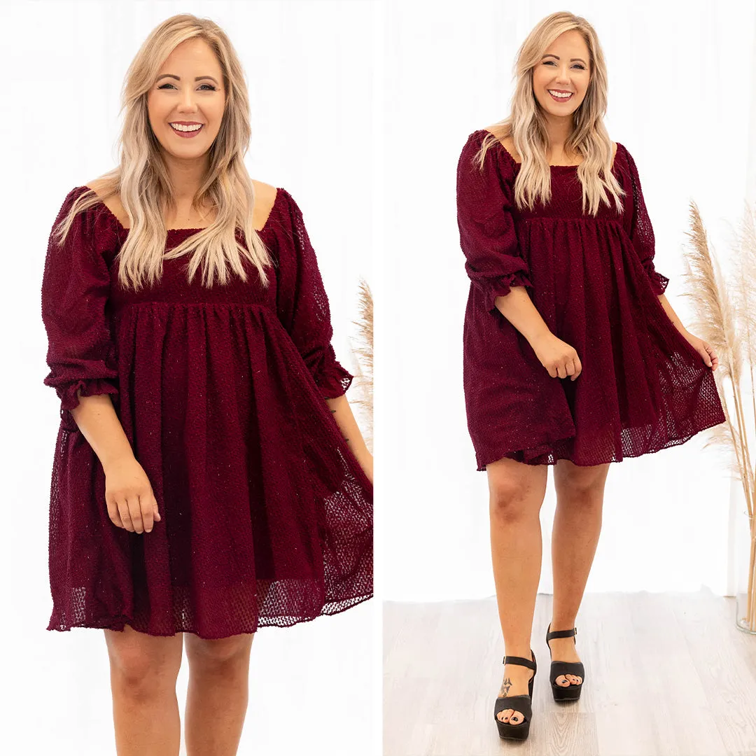 Party And Play Dress, Burgundy