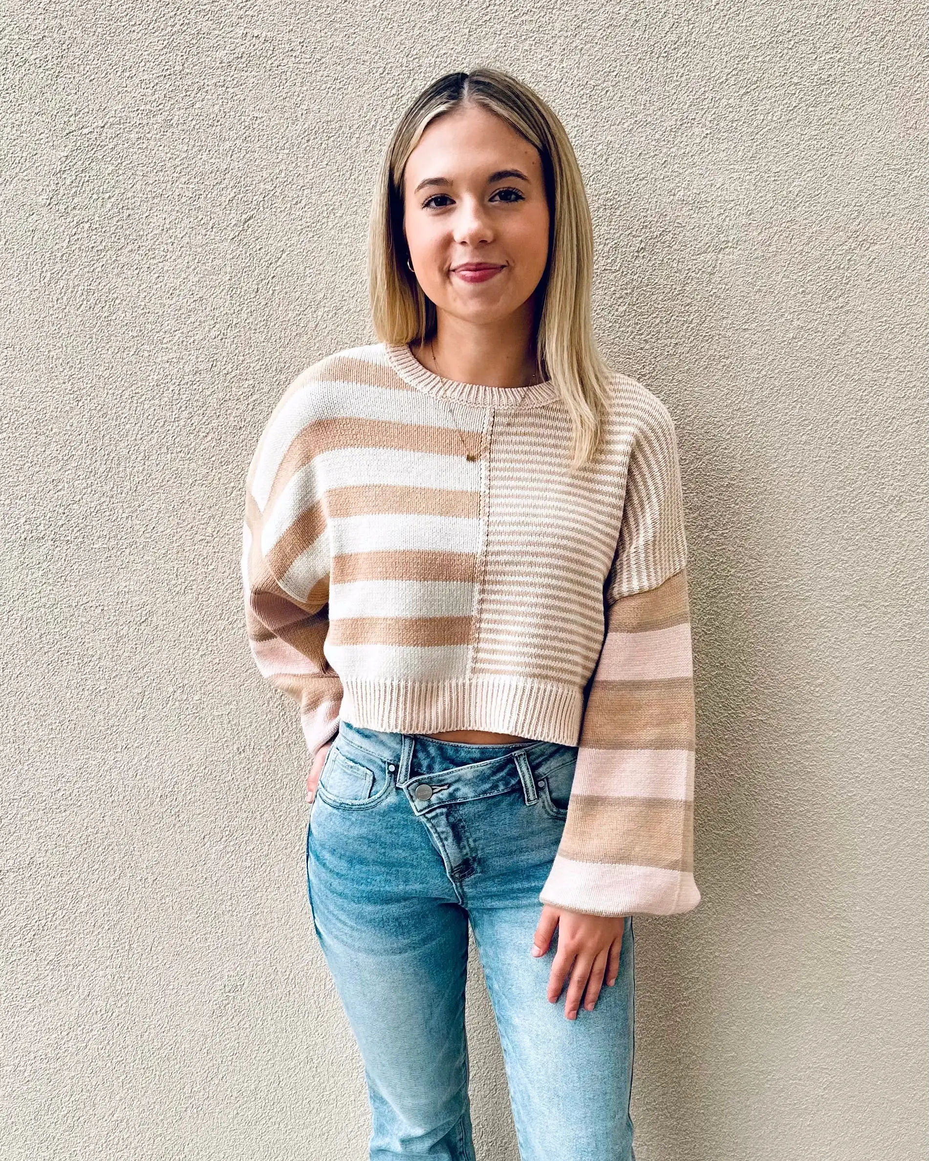 Peaches & Cream Striped Sweater