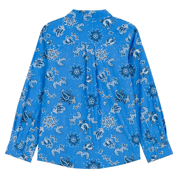 Petit Bateau Child Bingo Shirt With Blue Bandana Print