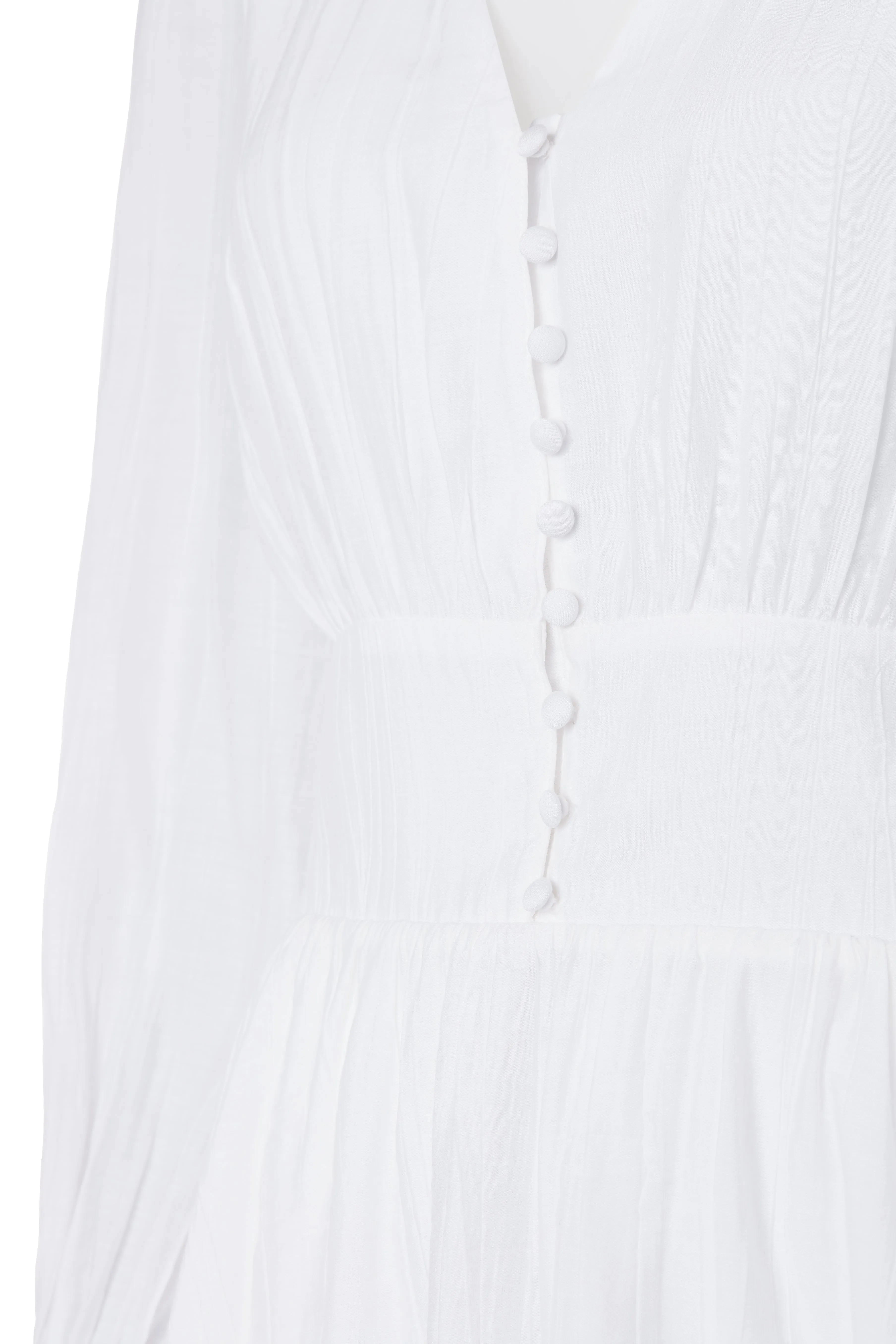 Phoebe V-Neck Mini Dress (White)