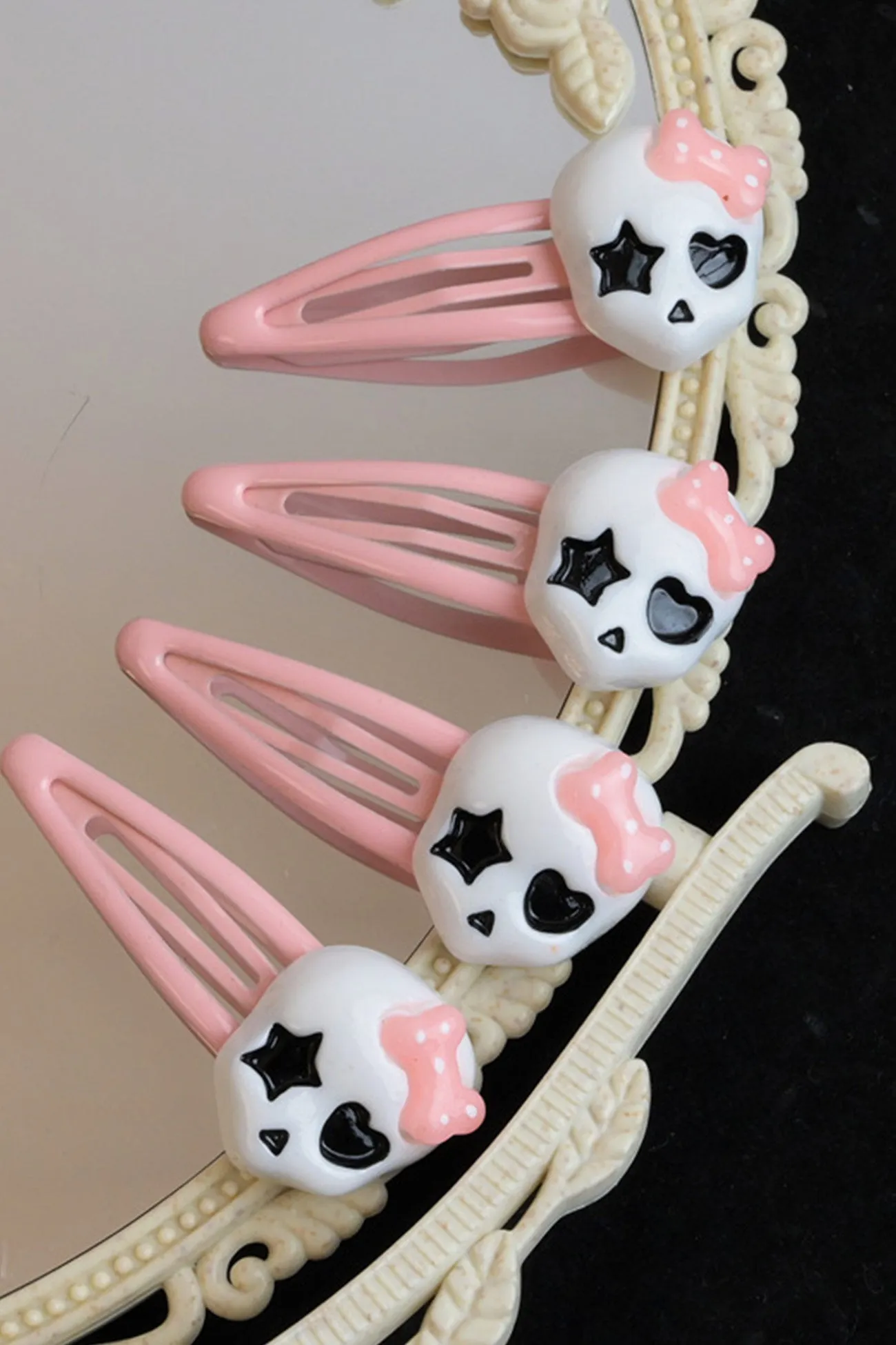 Pink Skull Hairpin