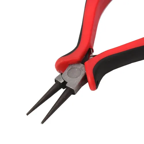 Pliers, Carbon Steel Jewelry Pliers, Round Nose, Black And Red, 13cm