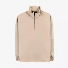 Quarter Zip Mens Pullover (Beige)