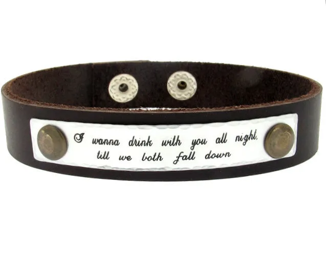 Quote Leather Bracelet - Mens Wristband