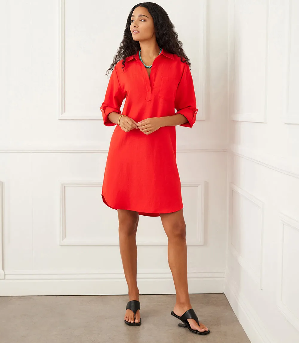 Roll Tab Sleeve Shirtdress