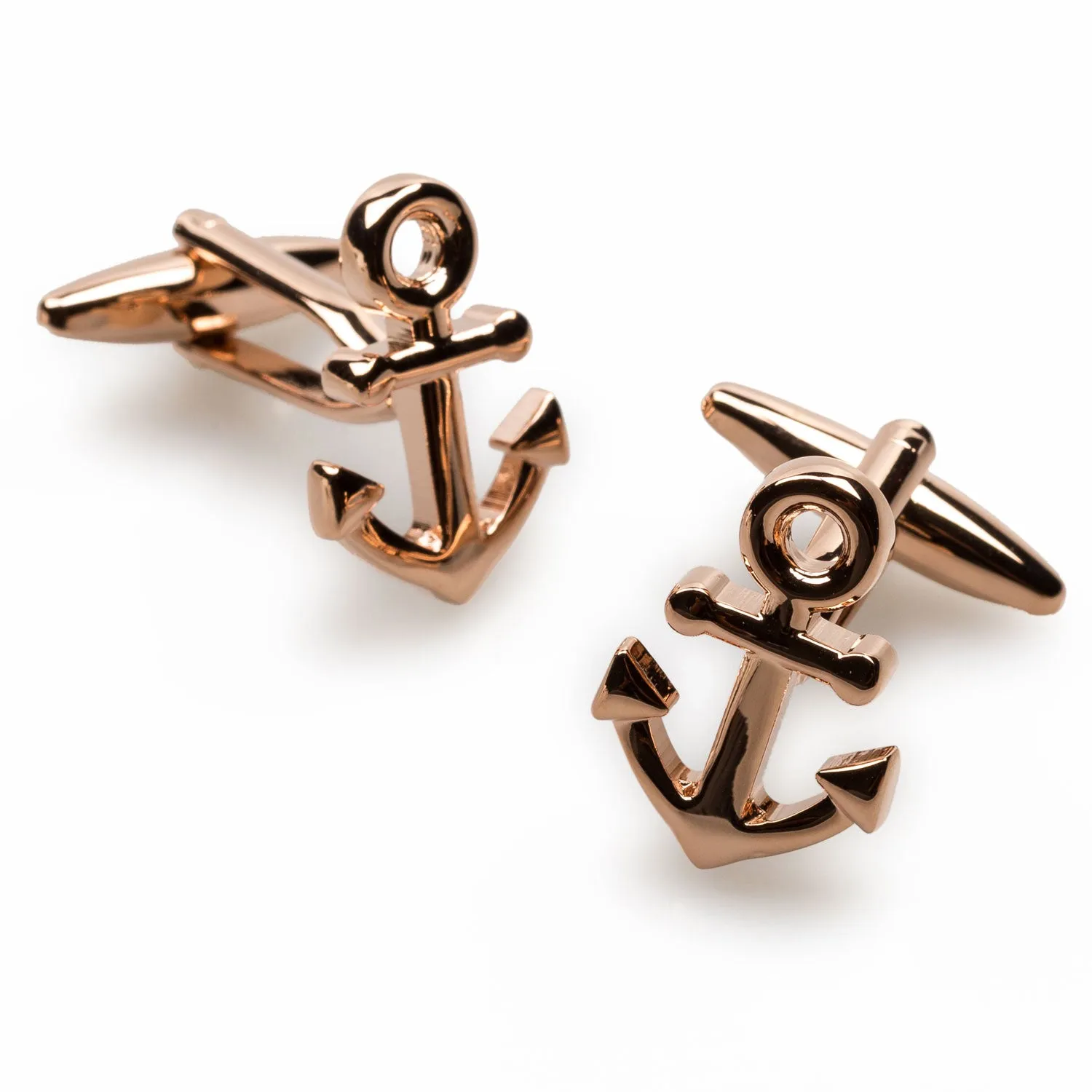 Rose Gold Anchor Cufflinks