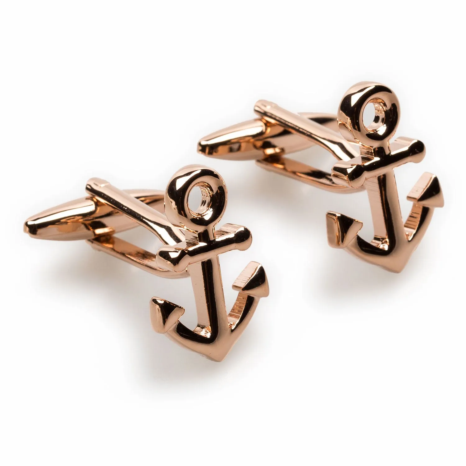 Rose Gold Anchor Cufflinks