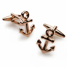 Rose Gold Anchor Cufflinks