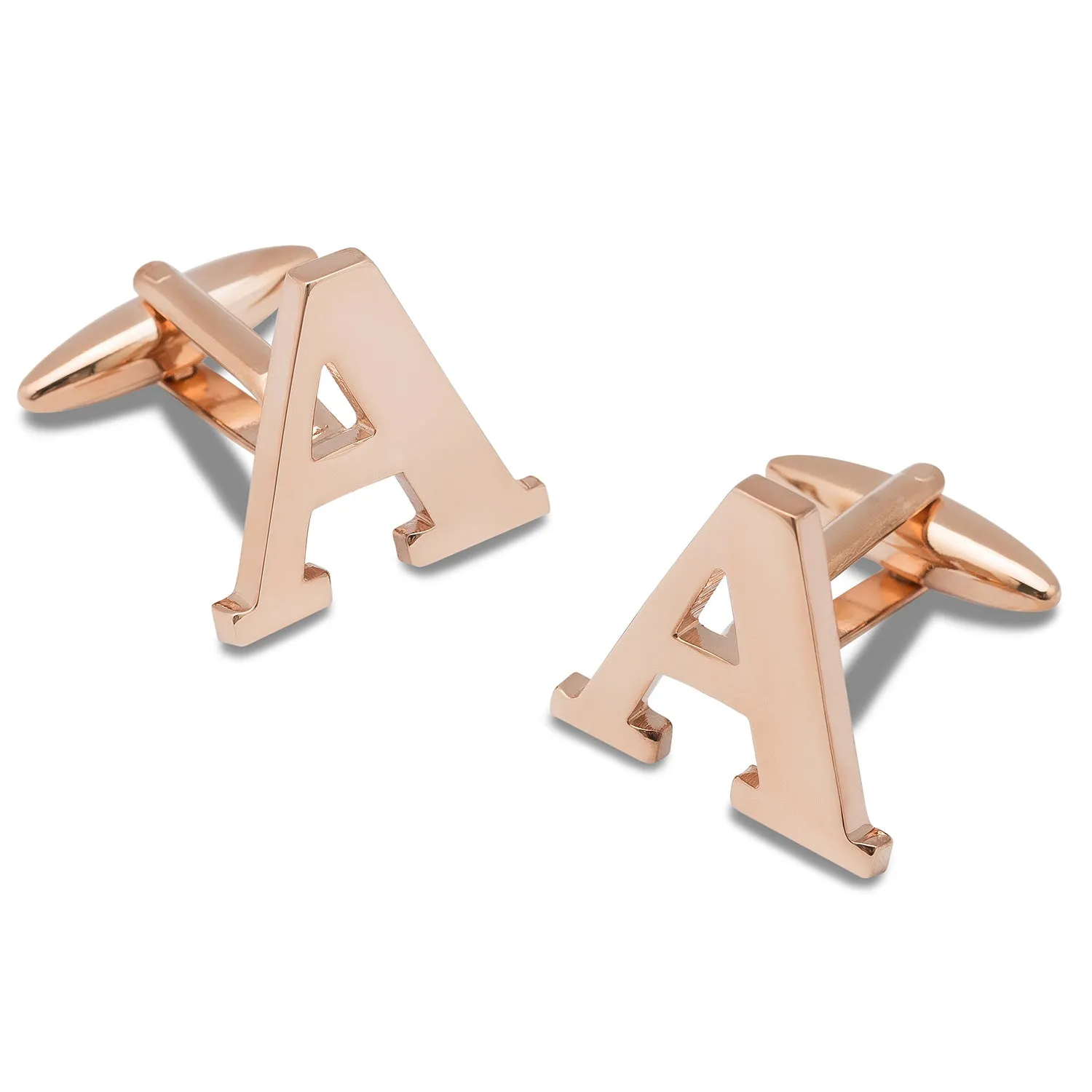 Rose Gold Letter A Cufflinks