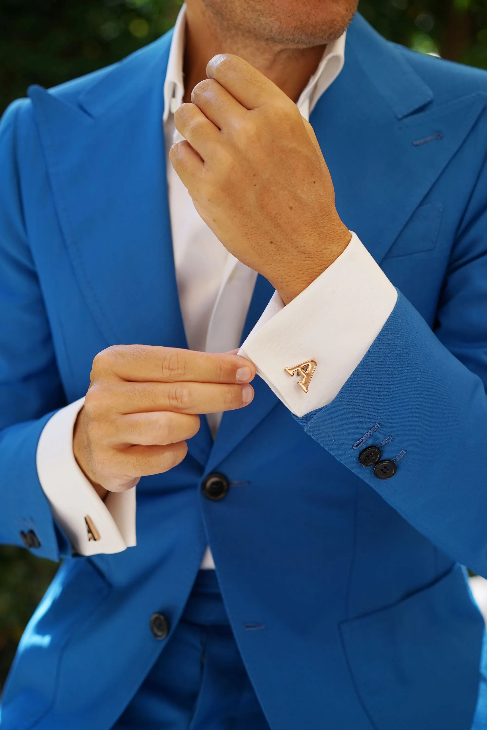 Rose Gold Letter A Cufflinks