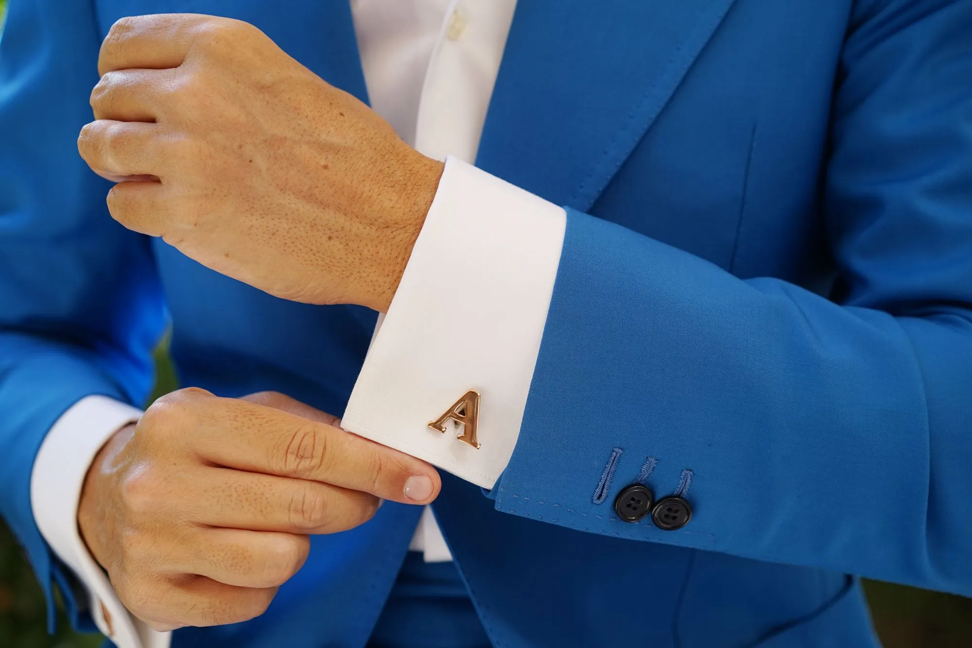 Rose Gold Letter A Cufflinks