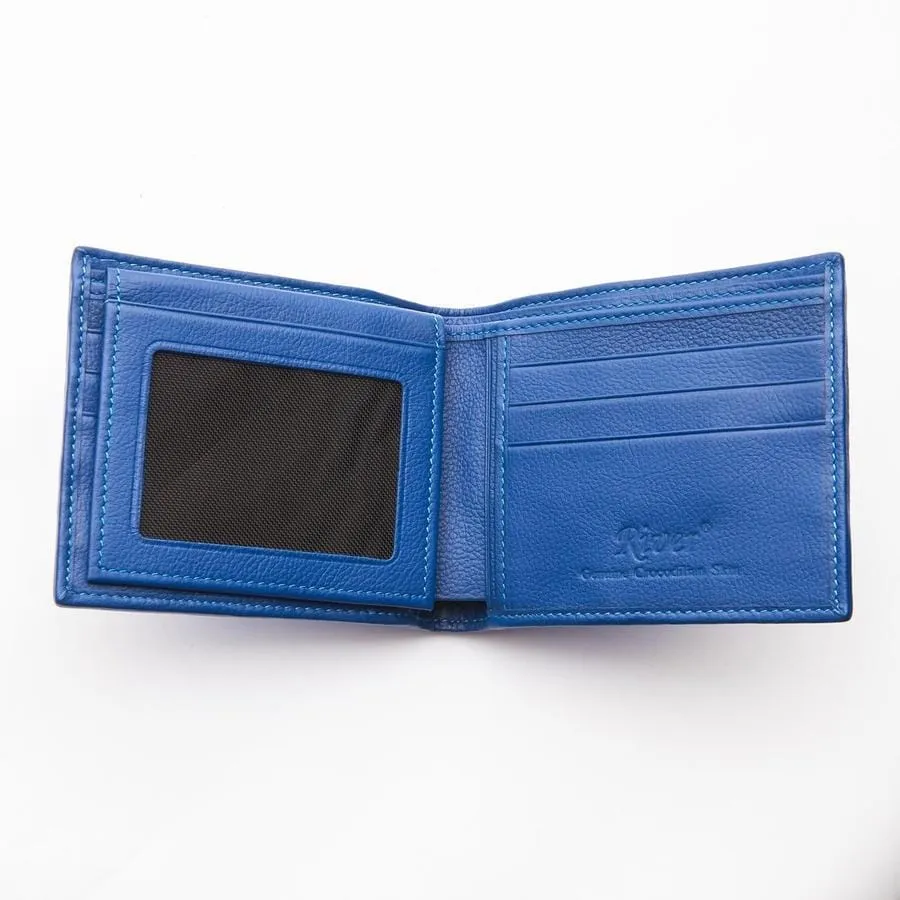 Royal Blue Real Crocodile Tail Skin Mens Wallets