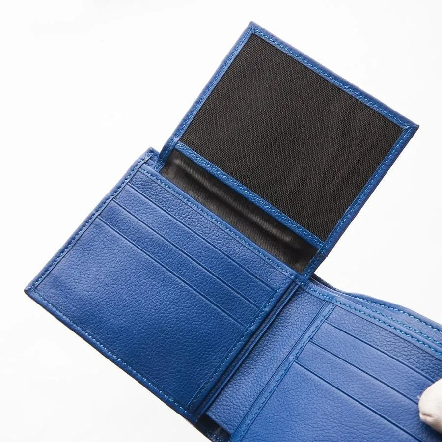 Royal Blue Real Crocodile Tail Skin Mens Wallets