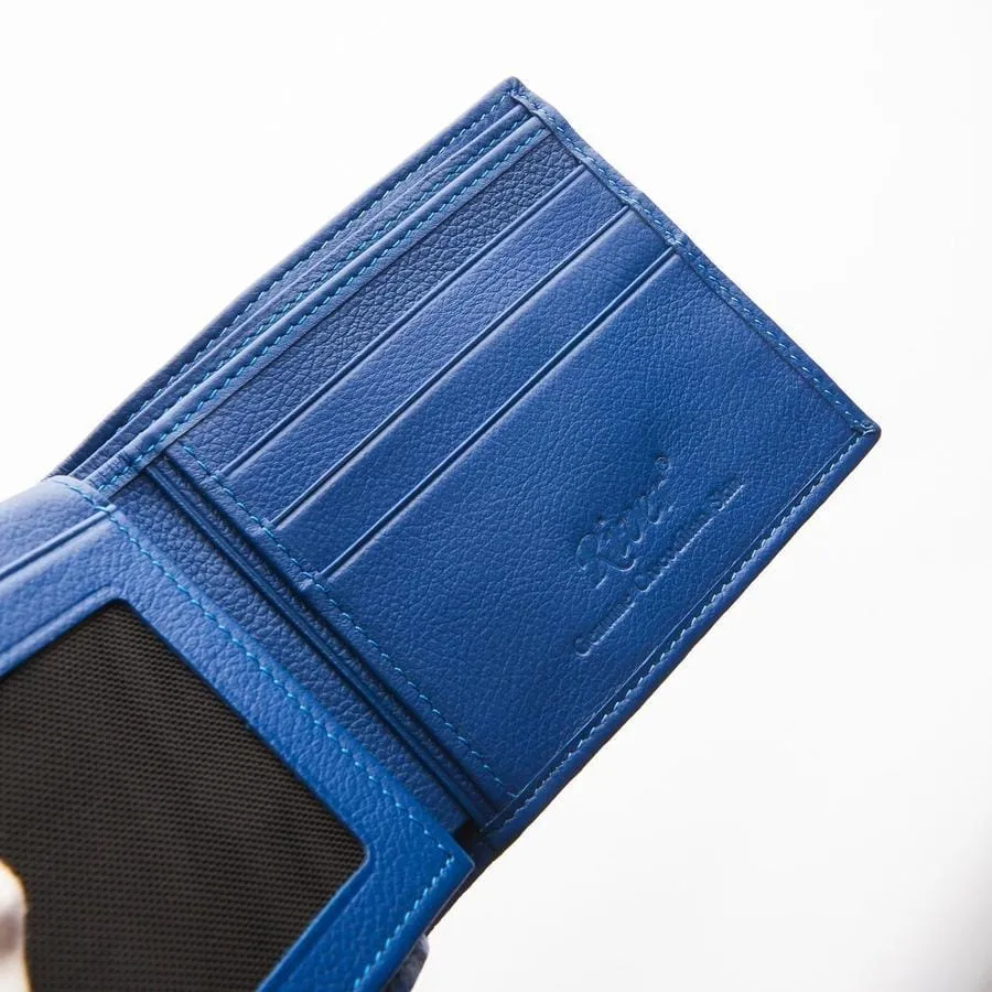 Royal Blue Real Crocodile Tail Skin Mens Wallets