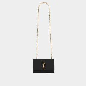 SAINT LAURENT Kate Small Leather Shoulder Bag - BLACK