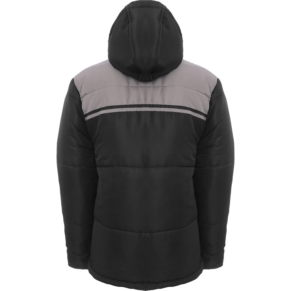 Sergio Tacchini Men's Black Logo Blocked Puffer