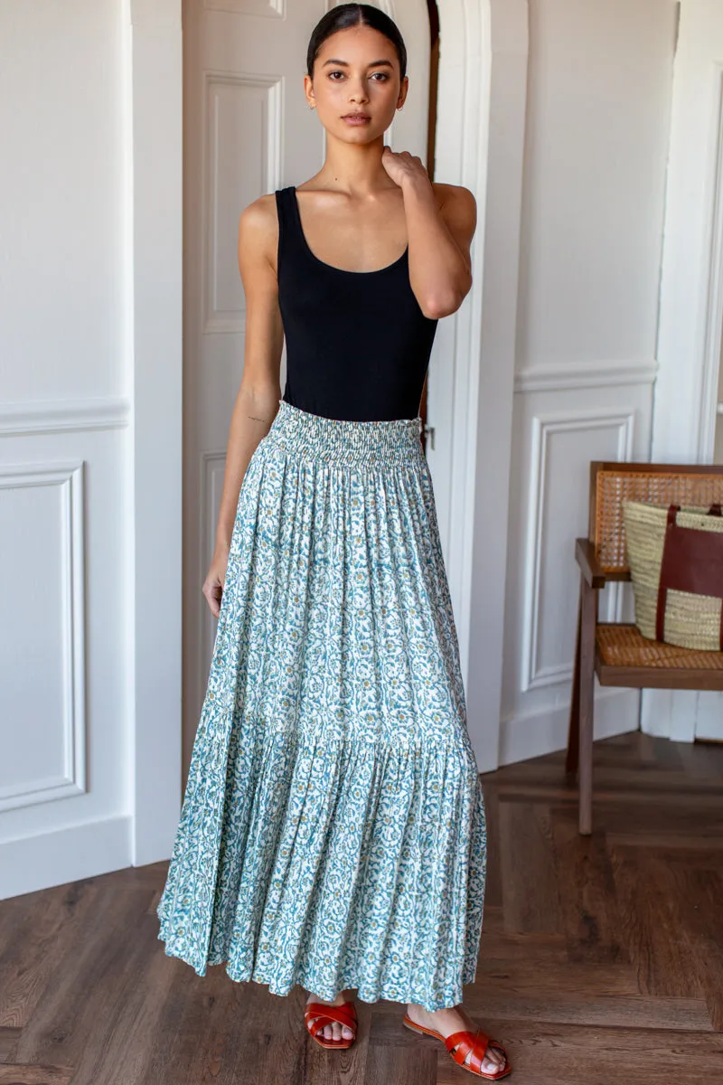 Shirred Skirt - Cypress