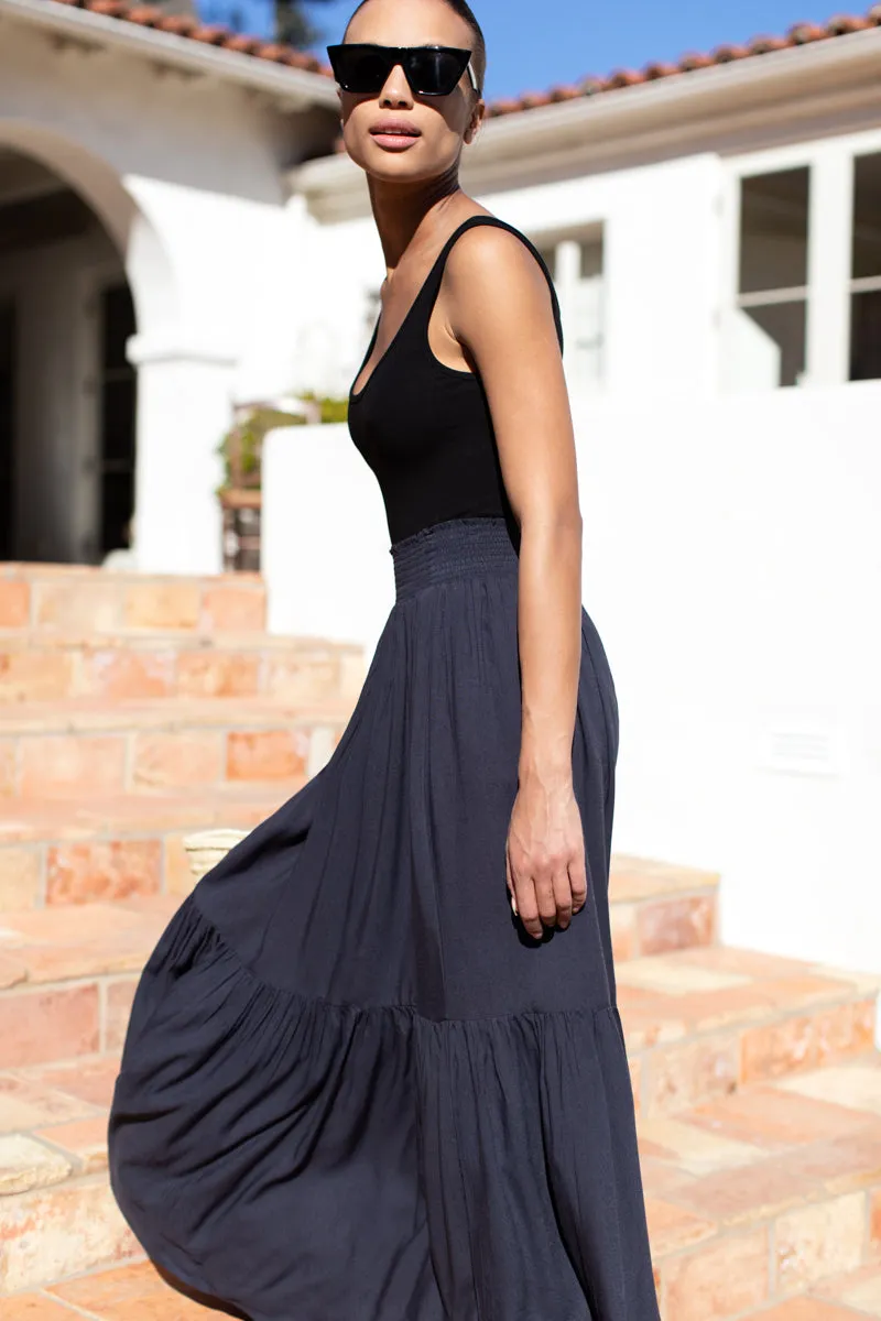 Shirred Skirt - Midnight