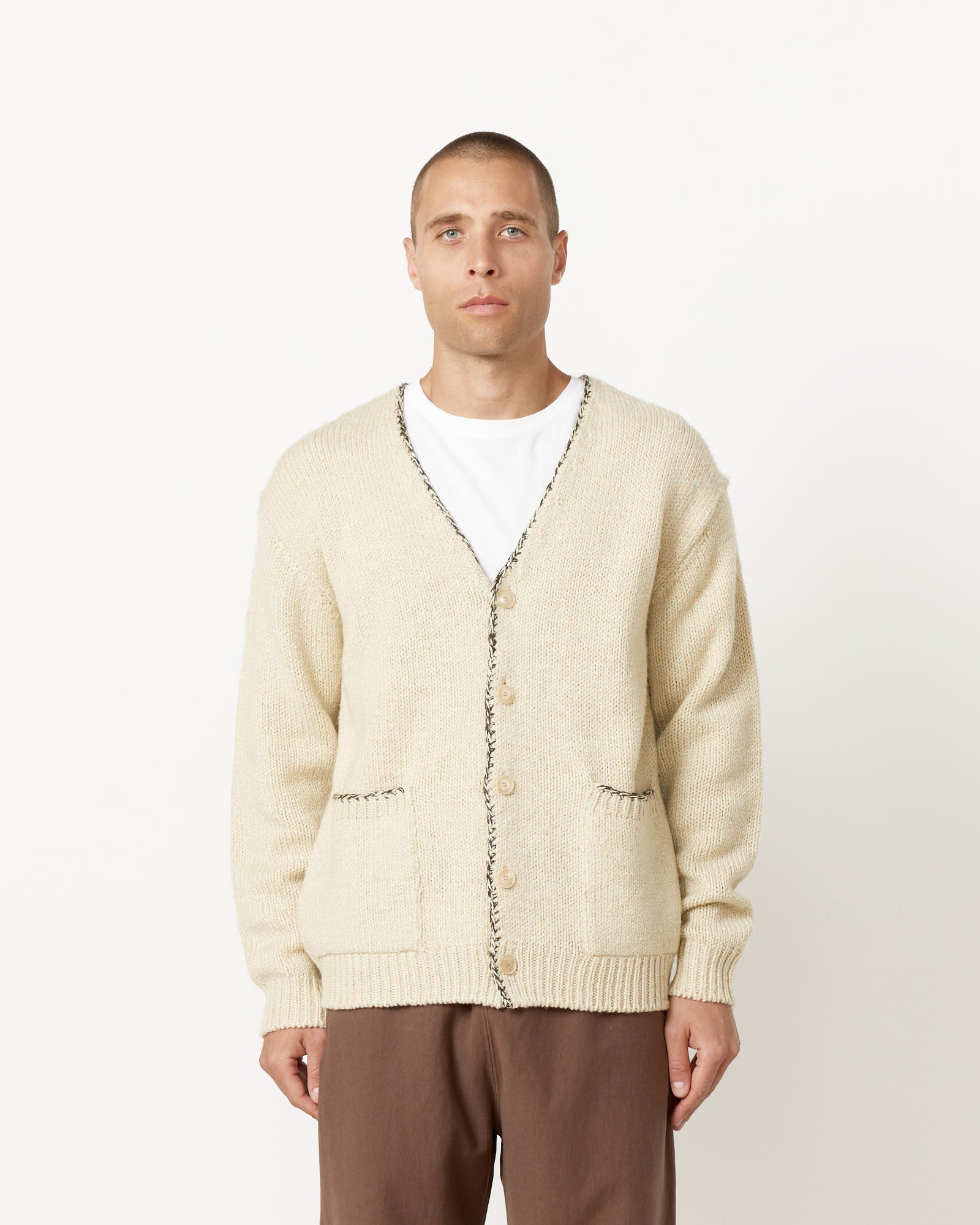 Silk Wool Camel Knit Cardigan