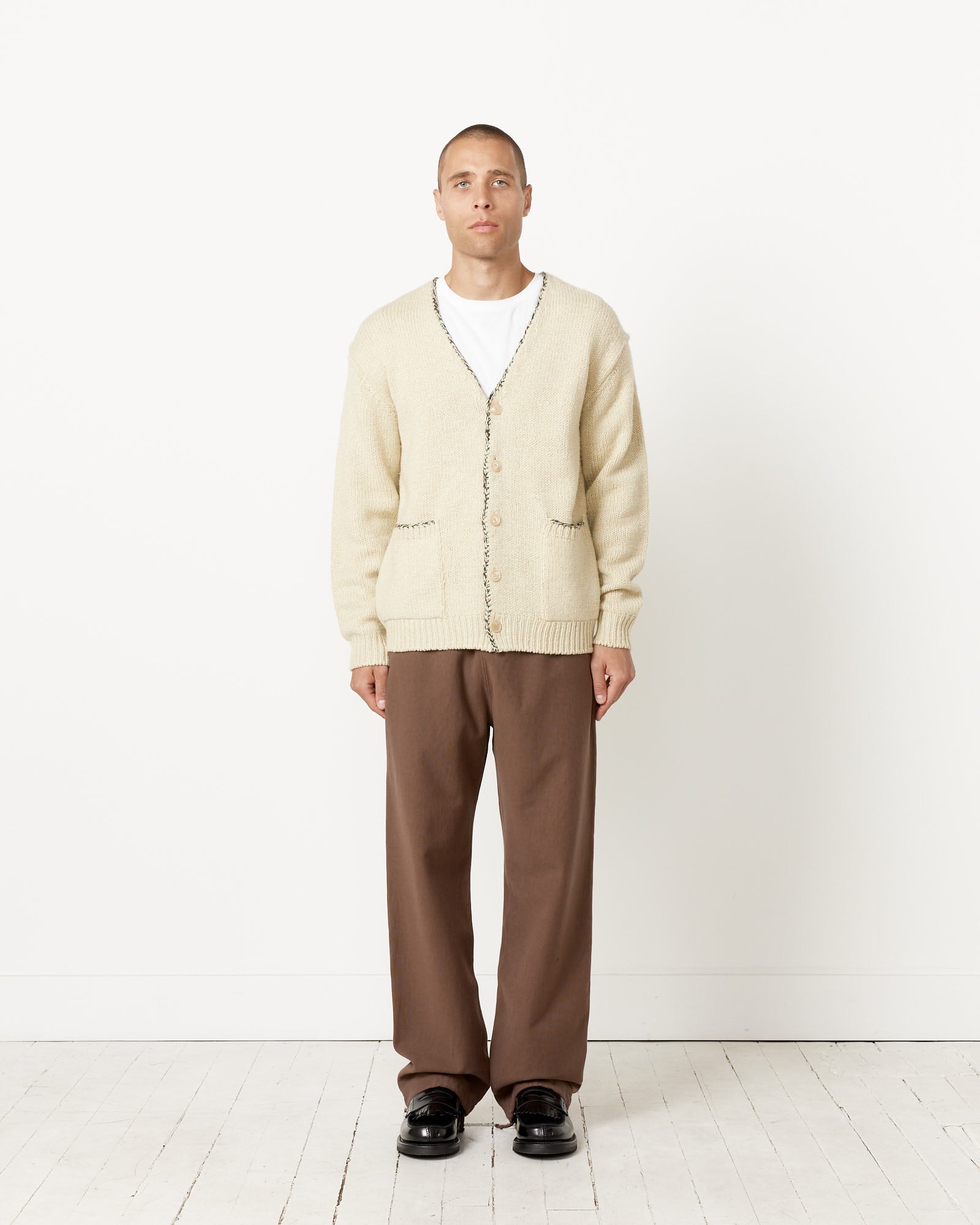 Silk Wool Camel Knit Cardigan