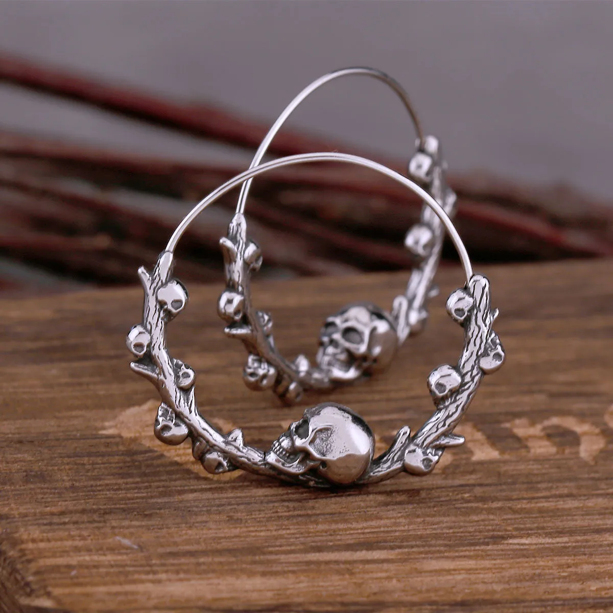 Skull Hoop Earrings - Creative Stainless Steel Jewelry