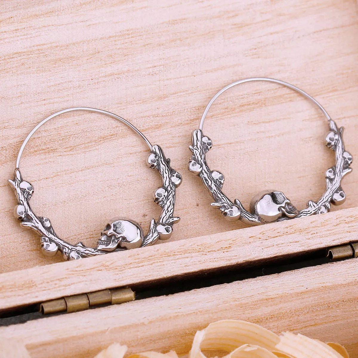 Skull Hoop Earrings - Creative Stainless Steel Jewelry