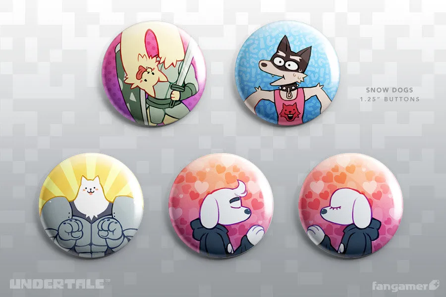 Snow Dogs Button Set