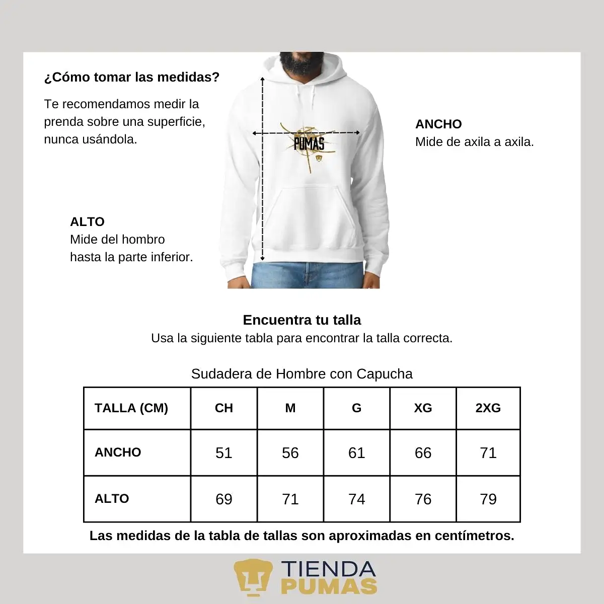 Sudadera Hombre Hoodie Pumas UNAM Balón