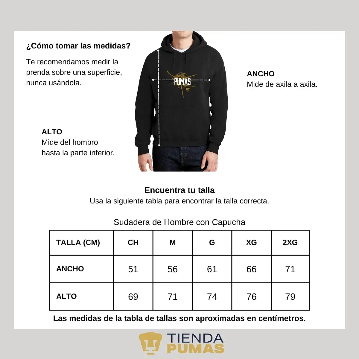 Sudadera Hombre Hoodie Pumas UNAM Balón