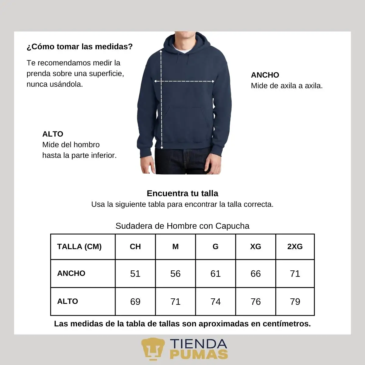 Sudadera Hombre Hoodie  Pumas UNAM La constancia