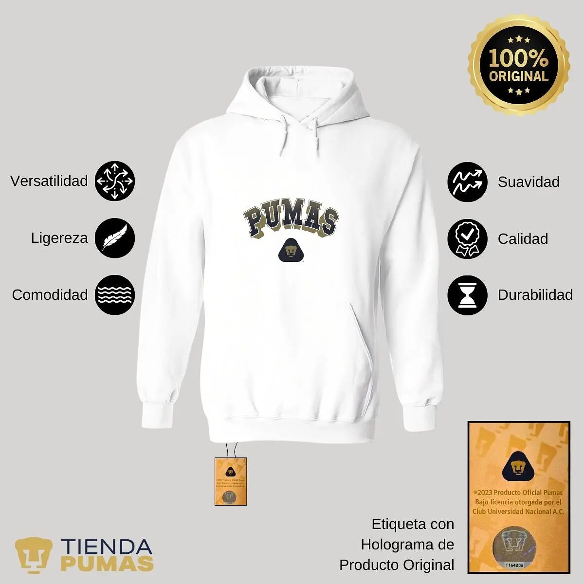 Sudadera Hombre Hoodie  Pumas UNAM Pumas 3D