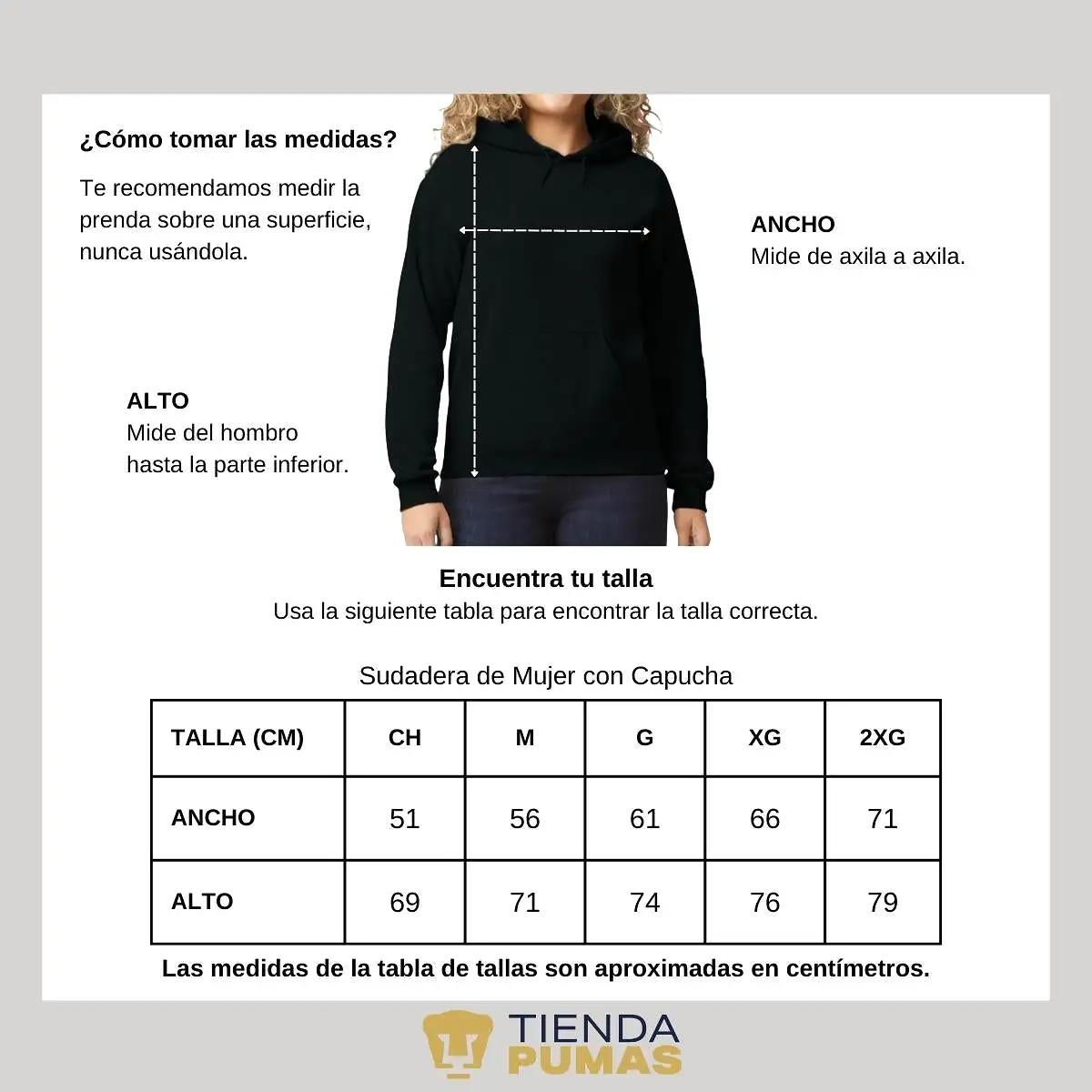 Sudadera Mujer Hoodie  Pumas UNAM Abuela Auriazul