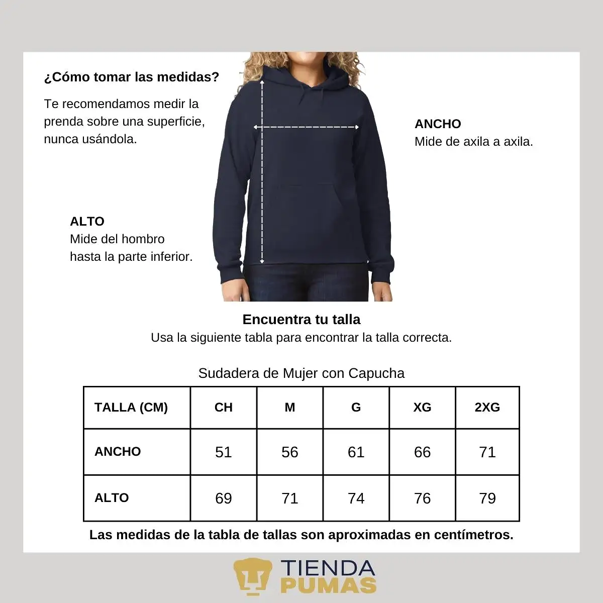 Sudadera Mujer Hoodie  Pumas UNAM La constancia