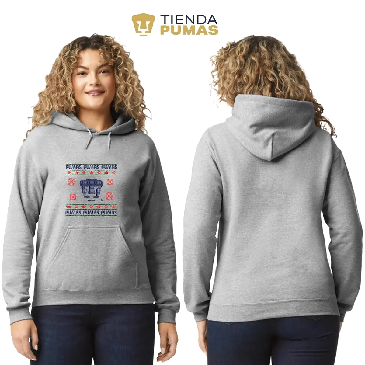 Sudadera Mujer Hoodie  Pumas UNAM Navidad