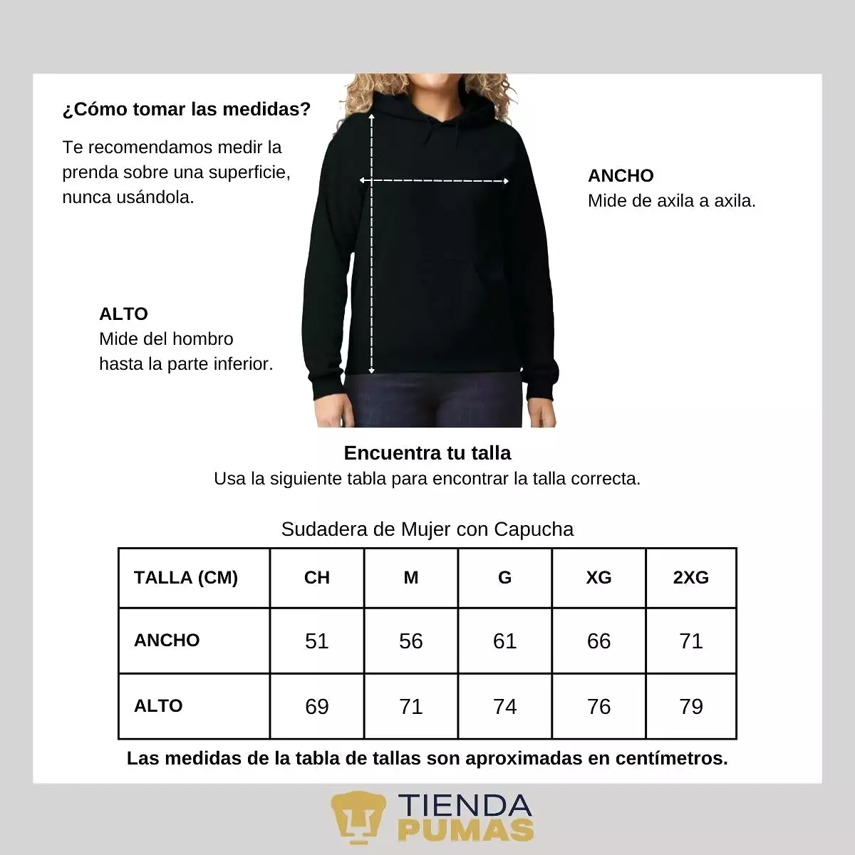 Sudadera Mujer Hoodie  Pumas UNAM por mis raíces