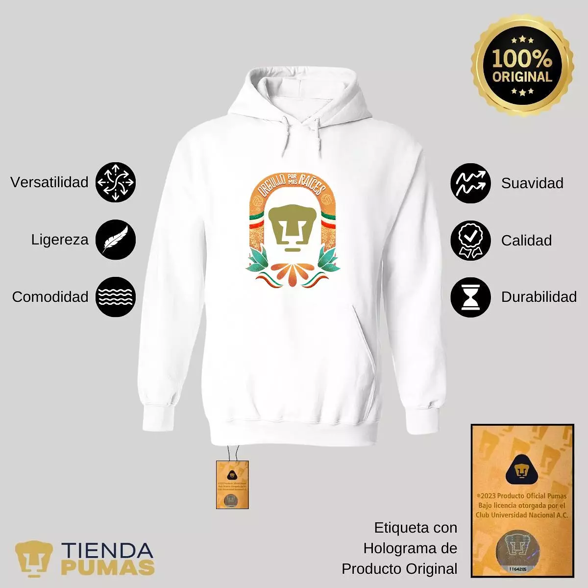 Sudadera Mujer Hoodie  Pumas UNAM por mis raíces