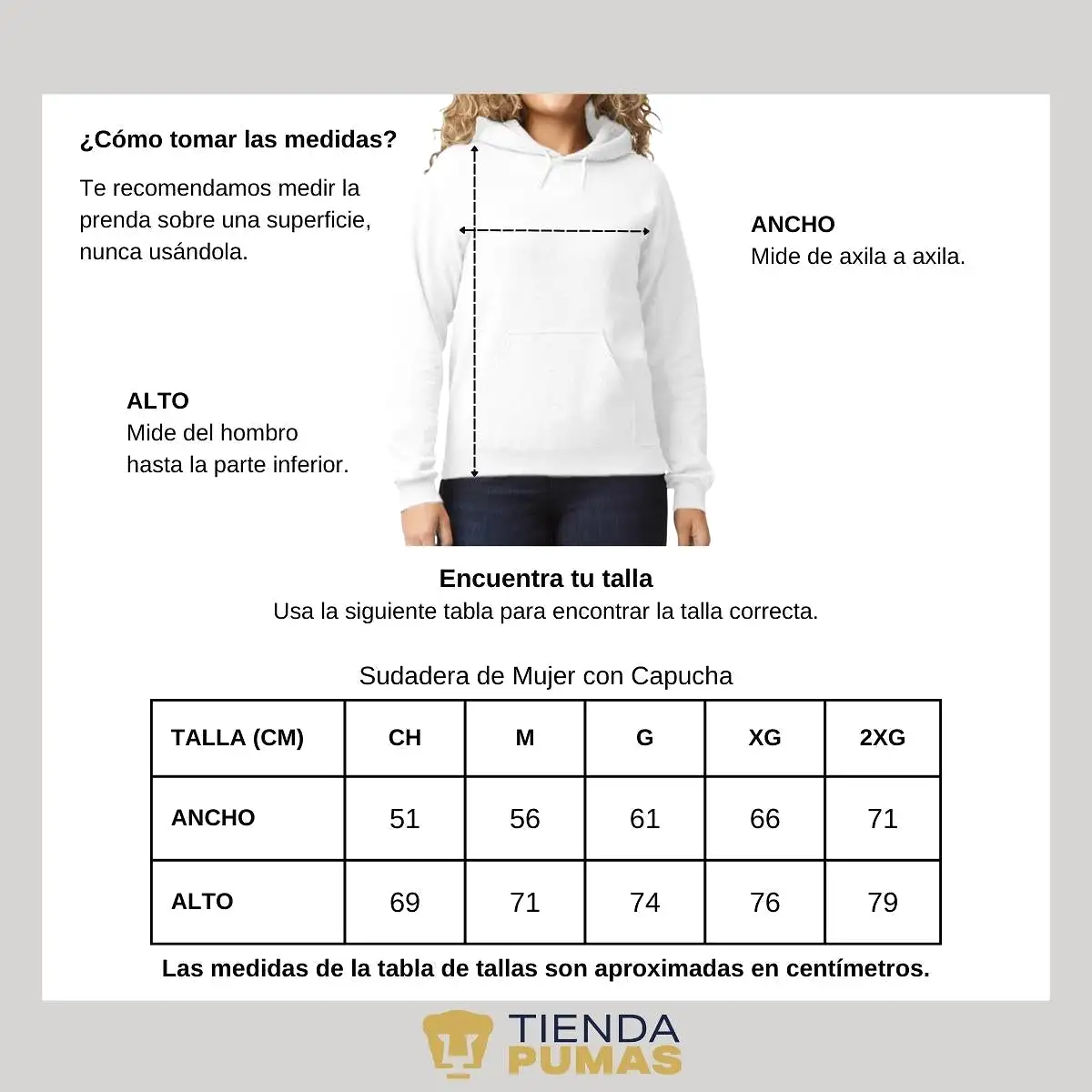 Sudadera Mujer Hoodie  Pumas UNAM por mis raíces