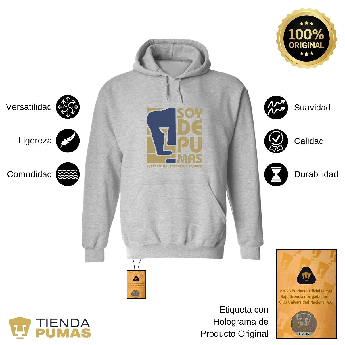 Sudadera Mujer Hoodie  Pumas UNAM Soy de Pumas