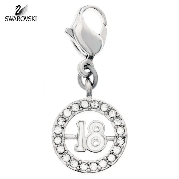 Swarovski Clear Crystal Jewelry 18 Charm Rhodium #1109728