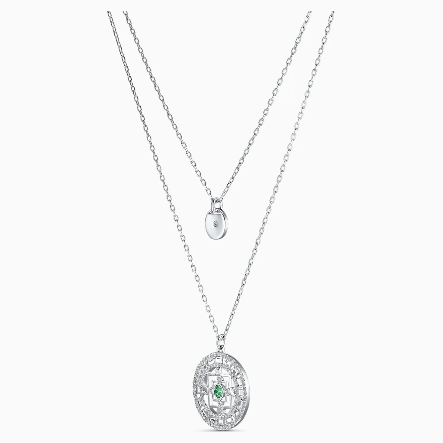 Swarovski Jewelry SYMBOLIC MANDALA NECKLACE, White, Rhodium -5541987