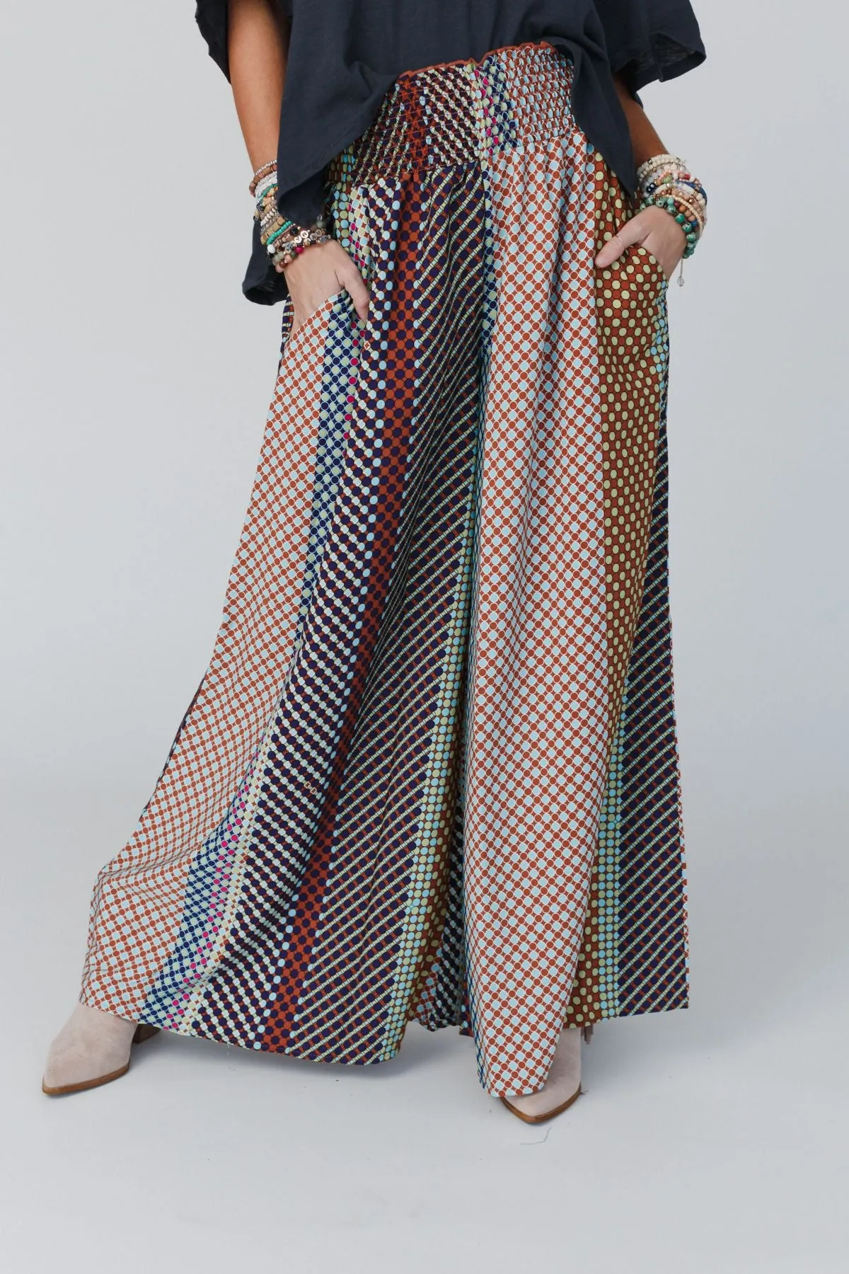 Sweet Surrender Wide Leg Printed Pants - Multicolor