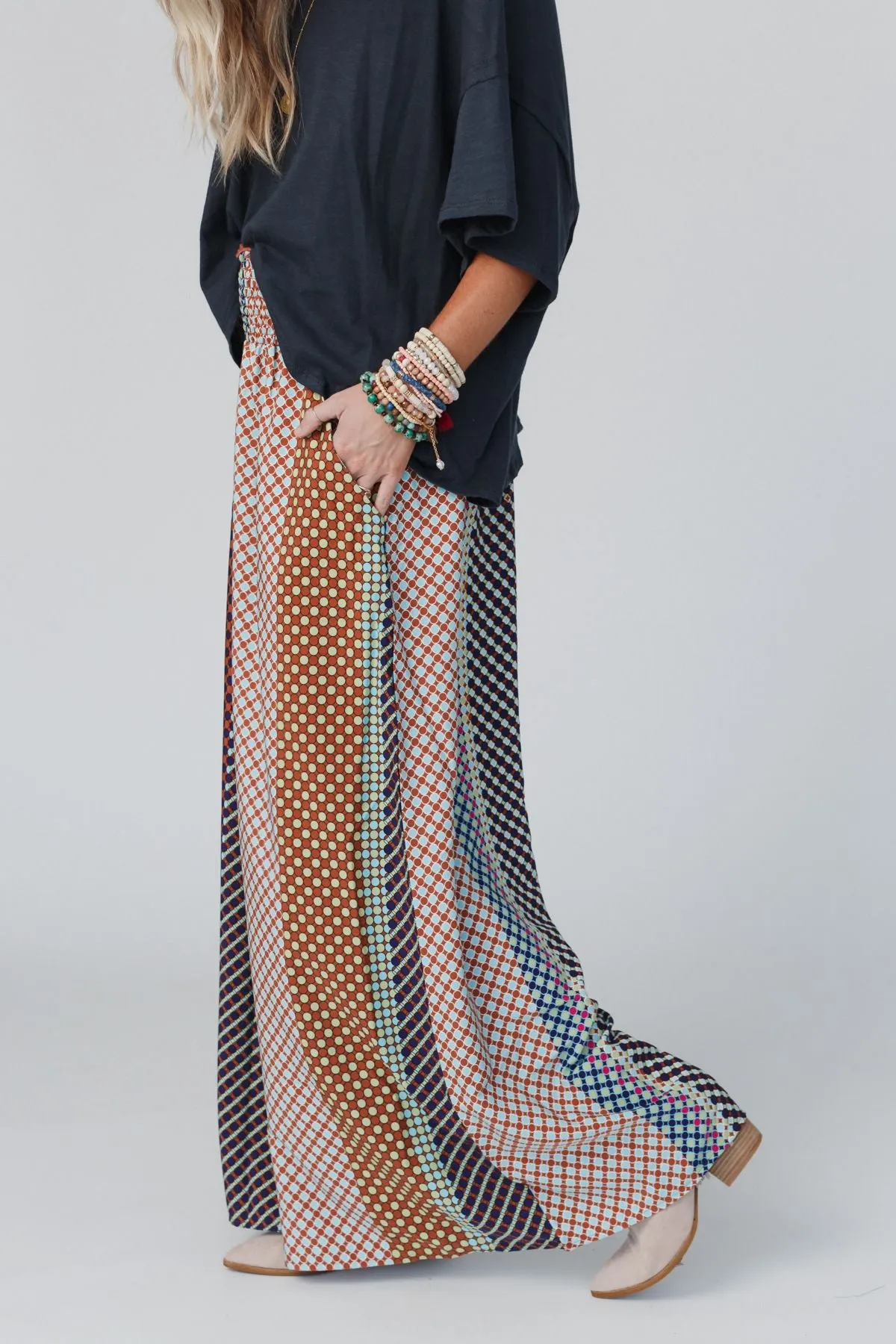 Sweet Surrender Wide Leg Printed Pants - Multicolor