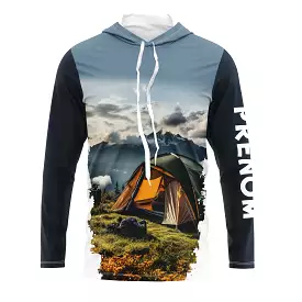 T-Shirt Camping Prêt-à-Partir avec Impression Tente Et Montagne 3D - CT20022463