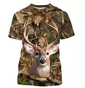 T-Shirt Cerf Dans La Forêt - Mode Camouflage Automne - CT22022444