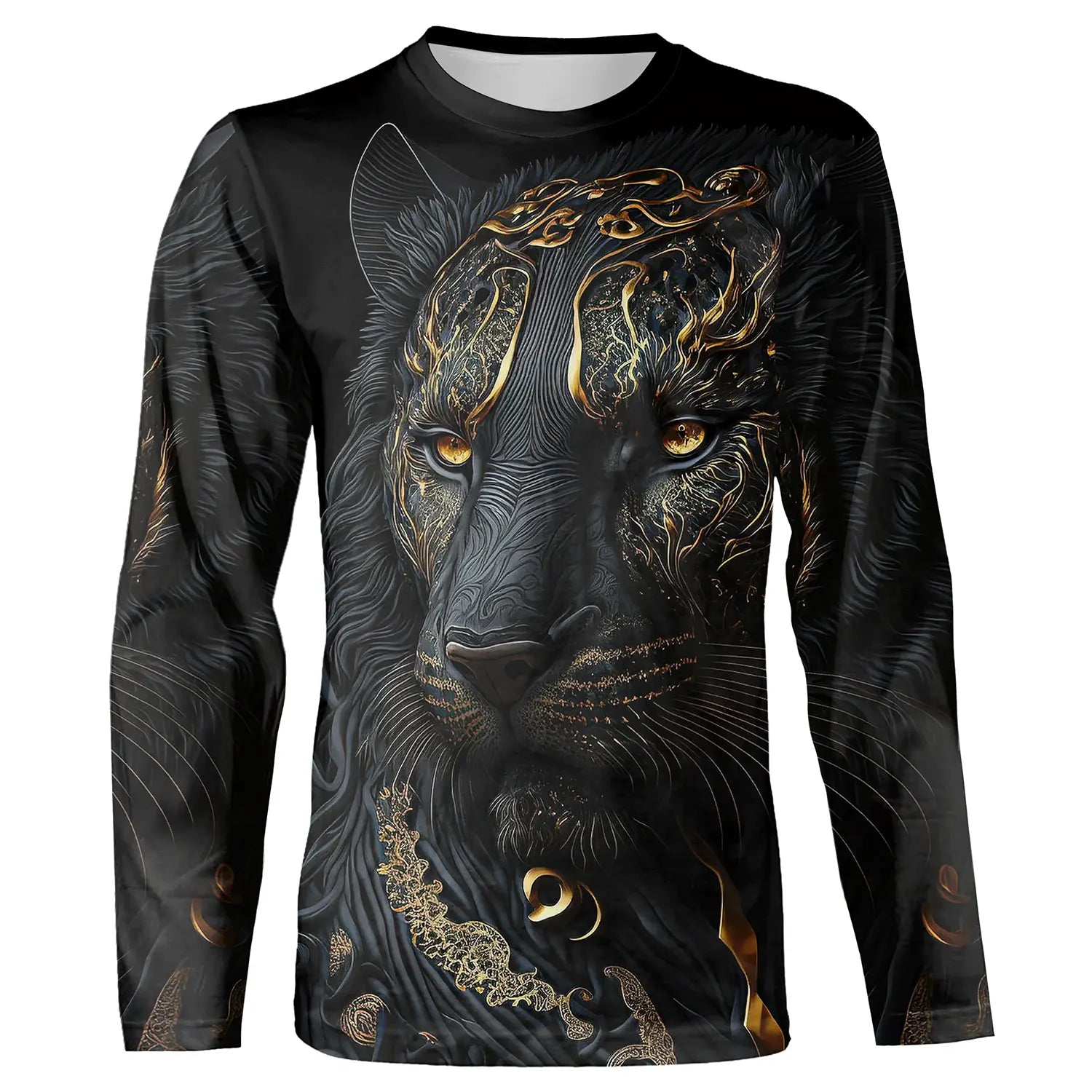 T-Shirt Panthère d'Or - Art Tribal et Dorures légantes - Esprit Animal Sauvage - CT22022451