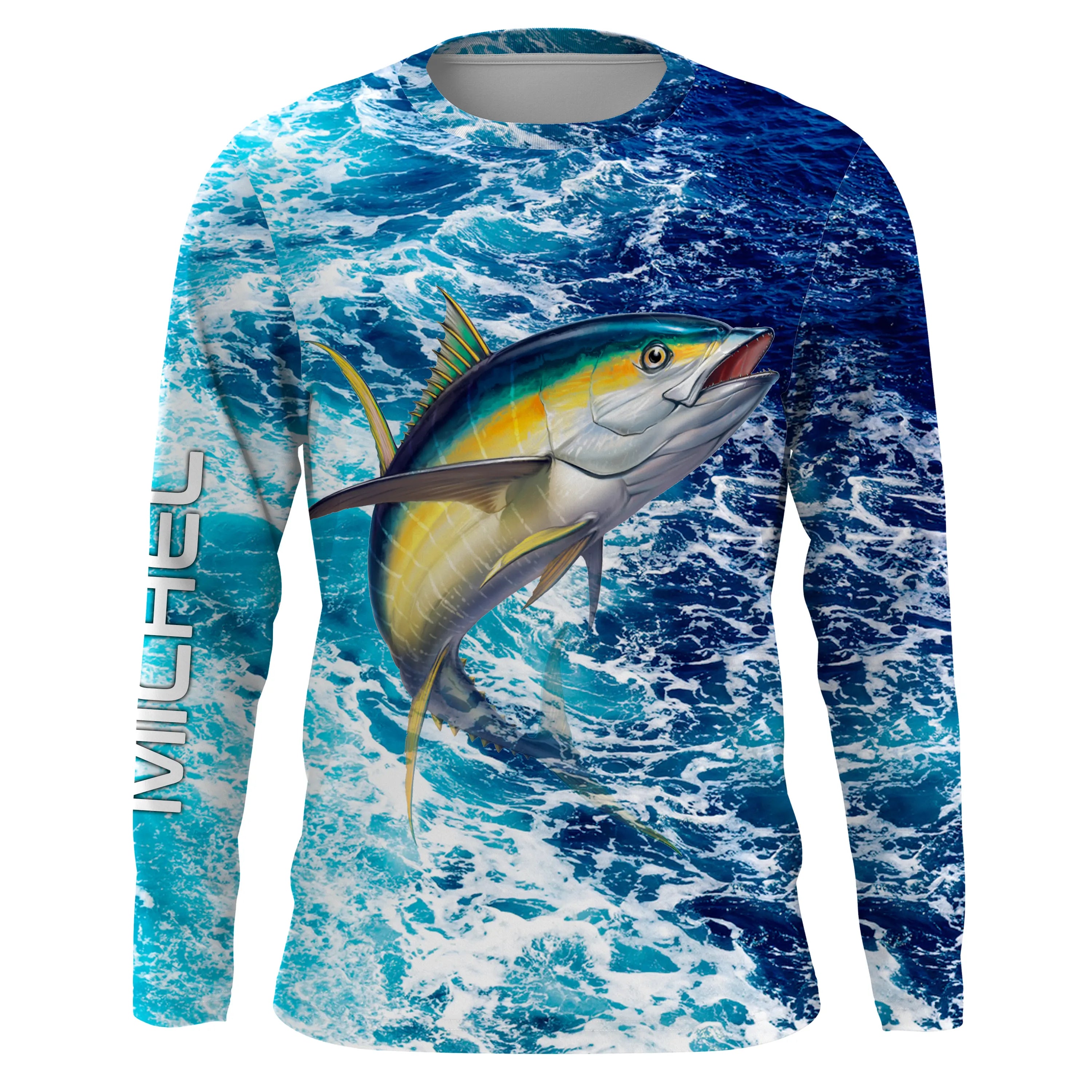 T-shirt Personnalisé Pêche Du Thon, Cadeau Original Pêche En Mer, Motif Océan - CT11082227